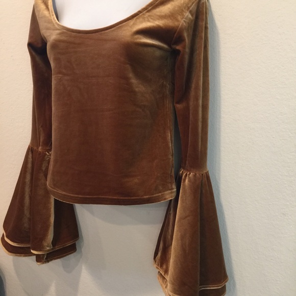 TORN BY RONNY KOBO Sabrina Velvet Bell Sleeve Top - Picture 7 of 8